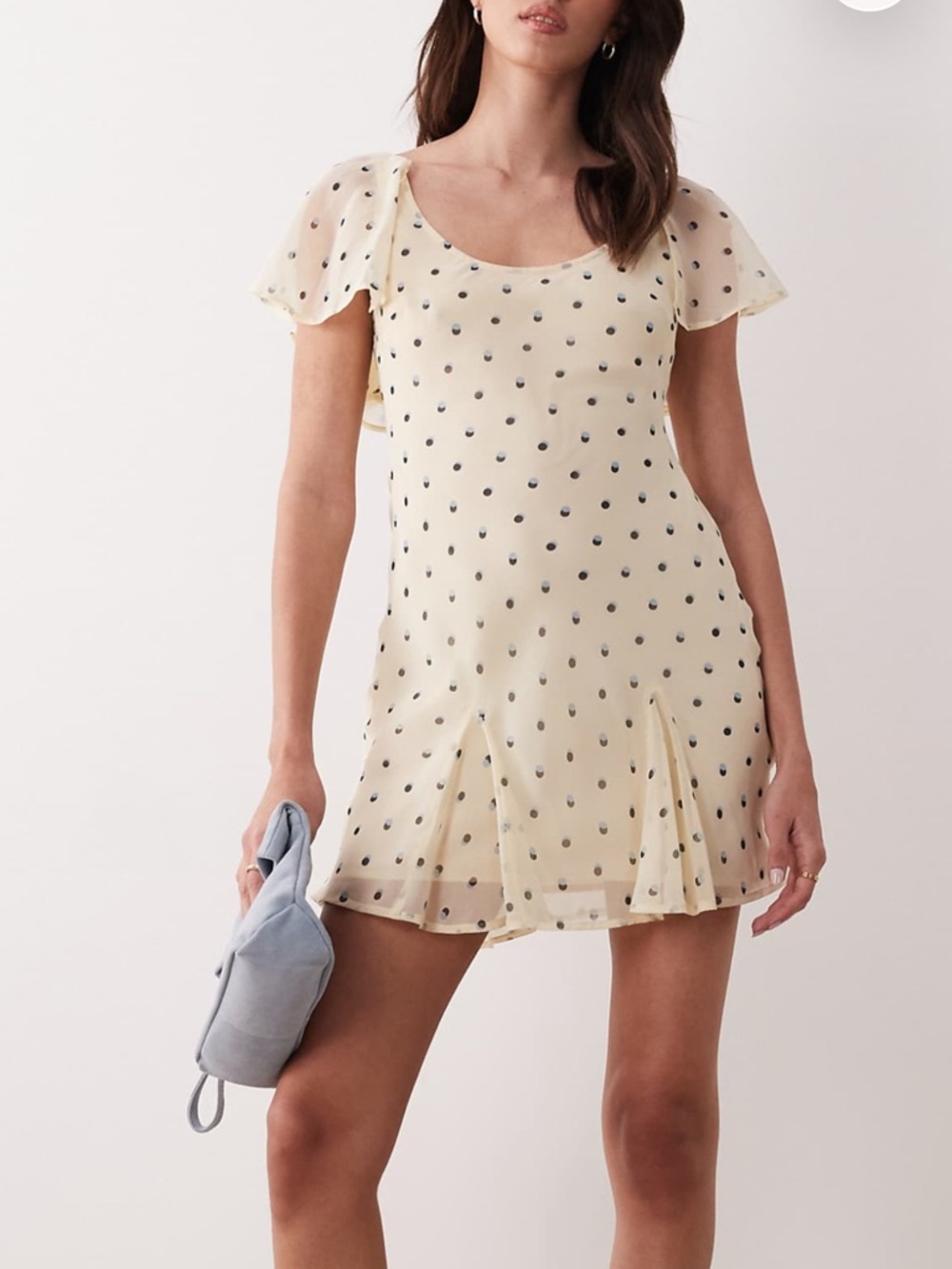 NWT Cream Polka Dot Mini Dress Size 6 🤍